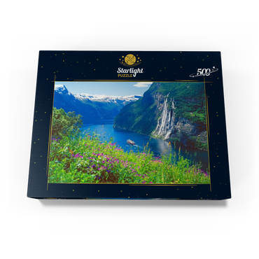 Geiranger Fjord and Seven Sisters Waterfall, Central Norway, Norway 500 Jigsaw Puzzle box view1