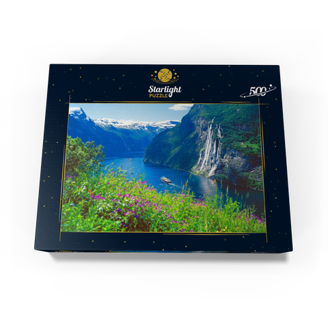 Geiranger Fjord and Seven Sisters Waterfall, Central Norway, Norway 500 Jigsaw Puzzle box view1
