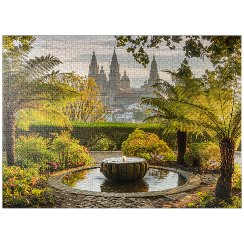puzzleplate View from Parque da Alameda to the Cathedral of Santiago de Compostela, Camino Francés 1000 Jigsaw Puzzle