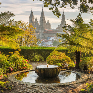 View from Parque da Alameda to the Cathedral of Santiago de Compostela, Camino Francés 1000 Jigsaw Puzzle 3D Modell