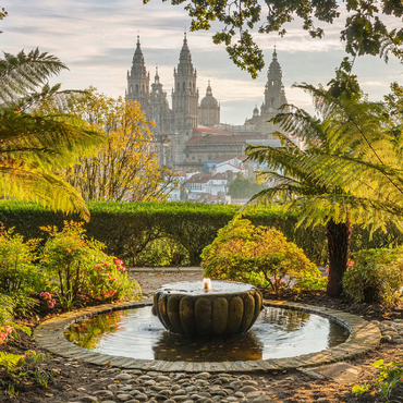 View from Parque da Alameda to the Cathedral of Santiago de Compostela, Camino Francés 100 Jigsaw Puzzle 3D Modell
