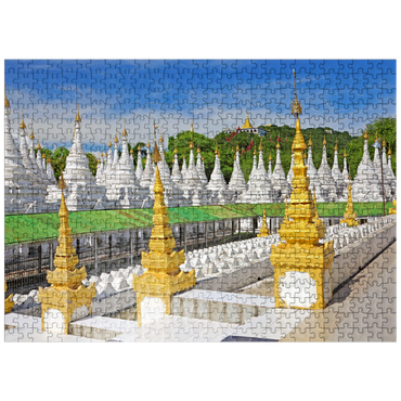 puzzleplate Stupas of Sandamuni Pagoda, Mandalay, Myanmar (Burma) 500 Jigsaw Puzzle