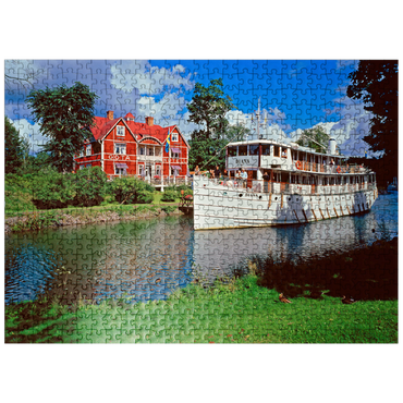 puzzleplate Göta Hotel on the Göta Canal with the cabin ship Diana, Borensberg, Östergötland, Sweden 500 Jigsaw Puzzle