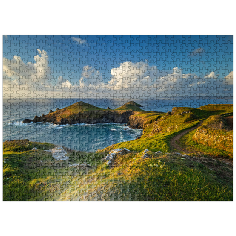 puzzleplate Coastal Path, coastal path at The Rumps near Polzeath, north coast, Cornwall, England 500 Jigsaw Puzzle
