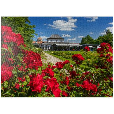 puzzleplate Café in the Botanical Garden at the time of rose bloom 1000 Jigsaw Puzzle