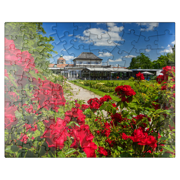 puzzleplate Café in the Botanical Garden at the time of rose bloom 100 Jigsaw Puzzle