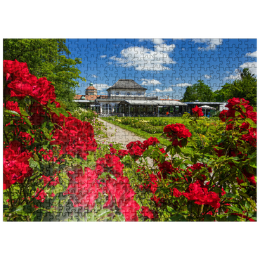 puzzleplate Café in the Botanical Garden at the time of rose bloom 500 Jigsaw Puzzle