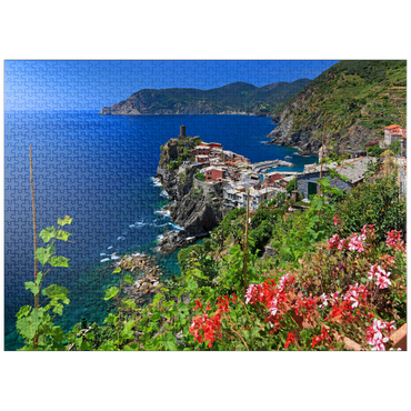 puzzleplate Coastal landscape with view of Vernazza, Italian Riviera, Cinque Terre, Liguria, Italy 1000 Jigsaw Puzzle