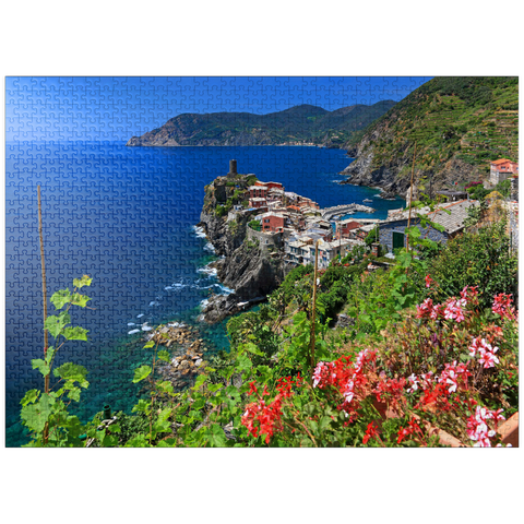 puzzleplate Coastal landscape with view of Vernazza, Italian Riviera, Cinque Terre, Liguria, Italy 1000 Jigsaw Puzzle