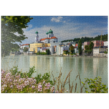 puzzleplate Inn River with St. Stephen's Cathedral in Passau, Lower Bavaria, Bavaria, Germany 1000 Jigsaw Puzzle