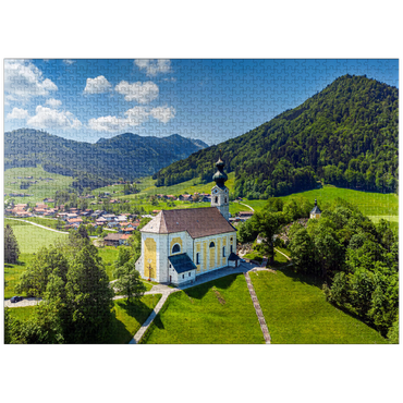 puzzleplate Parish church St. George in Ruhpolding, Chiemgau 1000 Jigsaw Puzzle