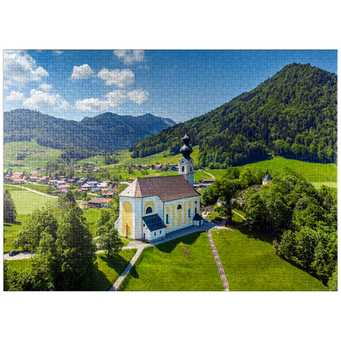 puzzleplate Parish church St. George in Ruhpolding, Chiemgau 1000 Jigsaw Puzzle