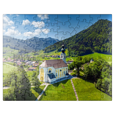 puzzleplate Parish church St. George in Ruhpolding, Chiemgau 100 Jigsaw Puzzle