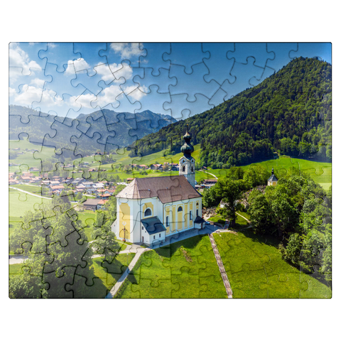 puzzleplate Parish church St. George in Ruhpolding, Chiemgau 100 Jigsaw Puzzle