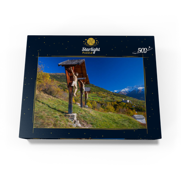 Churburg against Stilfser Joch National Park, Schluderns, Vinschgau, Trentino-South Tyrol, Italy 500 Jigsaw Puzzle box view1
