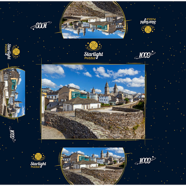 Roman city wall of Lugo with the Cathedral of Santa Maria, Camino de Santiago 1000 Jigsaw Puzzle box 3D Modell