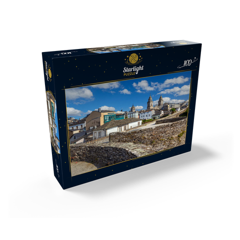 Roman city wall of Lugo with the Cathedral of Santa Maria, Camino de Santiago 100 Jigsaw Puzzle box view1