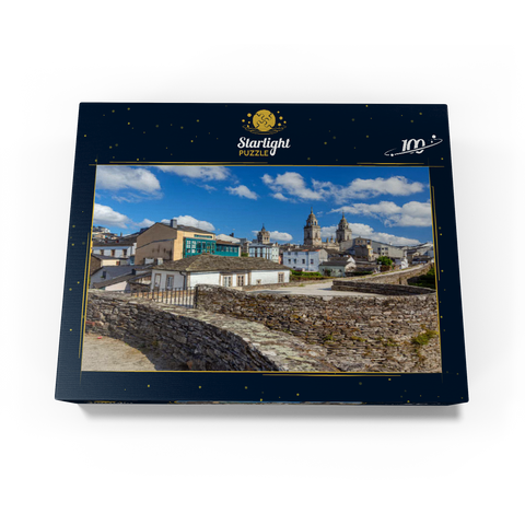 Roman city wall of Lugo with the Cathedral of Santa Maria, Camino de Santiago 100 Jigsaw Puzzle box view1