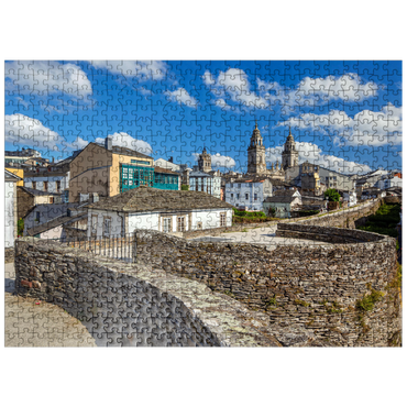puzzleplate Roman city wall of Lugo with the Cathedral of Santa Maria, Camino de Santiago 500 Jigsaw Puzzle