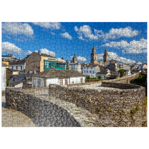 puzzleplate Roman city wall of Lugo with the Cathedral of Santa Maria, Camino de Santiago 500 Jigsaw Puzzle