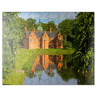 puzzleplate Castle pavilion in the park of Frederiksborg moated castle, Hilleröd, Zealand, Denmark 100 Jigsaw Puzzle