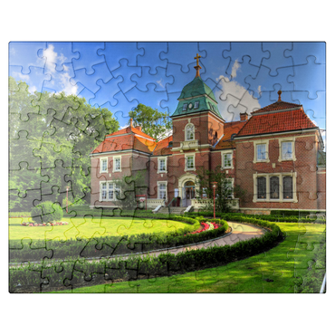 puzzleplate Sielhof in Neuharlingersiel, East Frisia, Lower Saxony, Germany 100 Jigsaw Puzzle