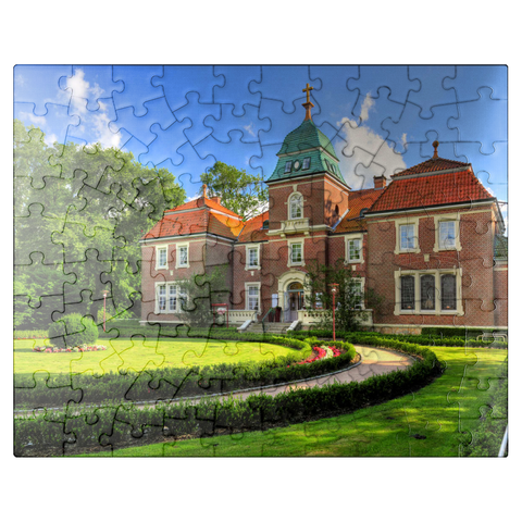 puzzleplate Sielhof in Neuharlingersiel, East Frisia, Lower Saxony, Germany 100 Jigsaw Puzzle