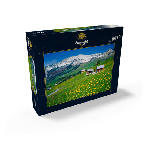 Farms against Mattstock (1936m), Amden, Canton St. Gallen, Switzerland 500 Jigsaw Puzzle box view1