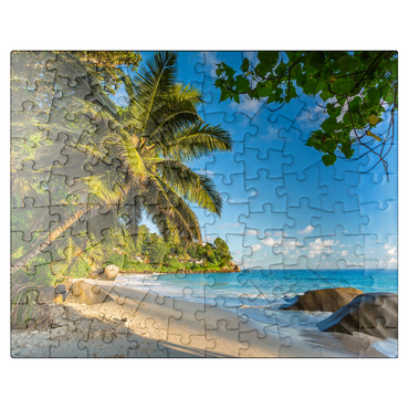 puzzleplate Granite rocks at Carana Beach in Carana Bay, Seychelles 100 Jigsaw Puzzle