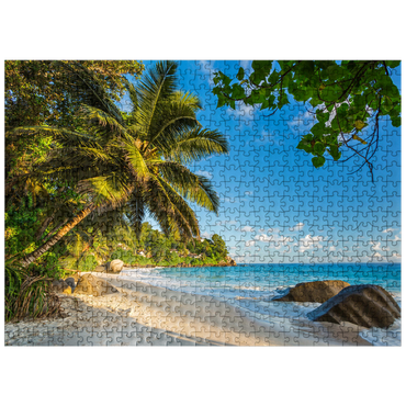 puzzleplate Granite rocks at Carana Beach in Carana Bay, Seychelles 500 Jigsaw Puzzle