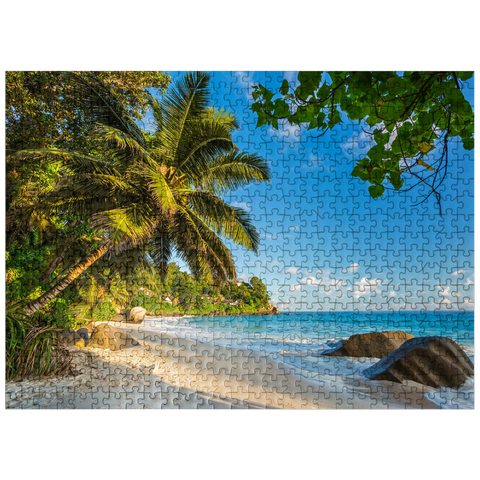 puzzleplate Granite rocks at Carana Beach in Carana Bay, Seychelles 500 Jigsaw Puzzle