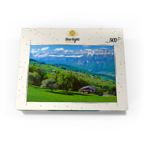 Flumserberg with view to the Churfirsten (2306m), Canton St. Gallen, Switzerland 500 Jigsaw Puzzle box view1