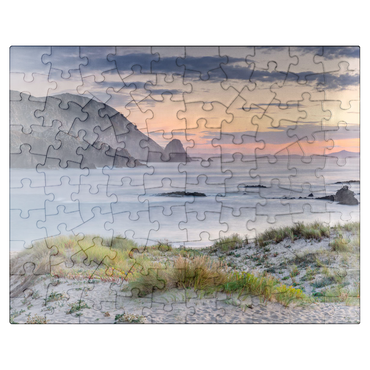 puzzleplate Evening at the beach Praia de A Mouriillá near Valdoviño 100 Jigsaw Puzzle