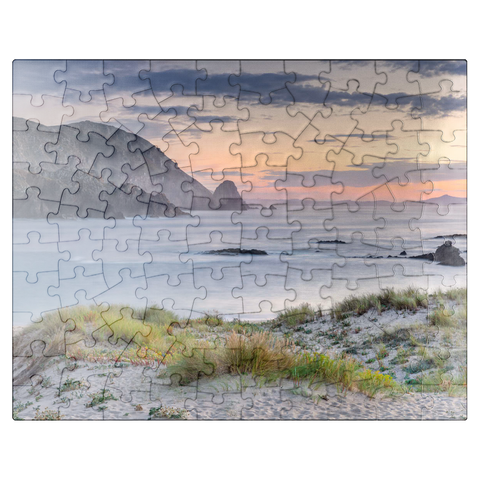puzzleplate Evening at the beach Praia de A Mouriillá near Valdoviño 100 Jigsaw Puzzle