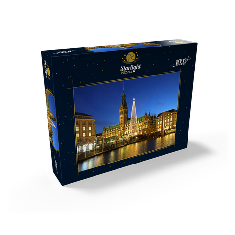 Small Alster with Christmas tree and city hall, Hamburg, Germany 1000 Jigsaw Puzzle box view1