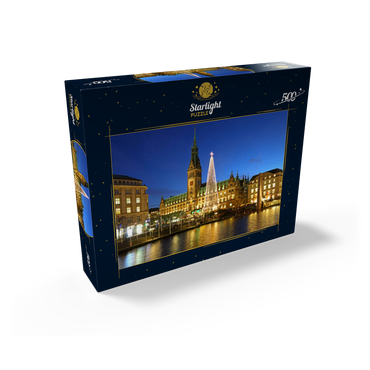 Small Alster with Christmas tree and city hall, Hamburg, Germany 500 Jigsaw Puzzle box view1