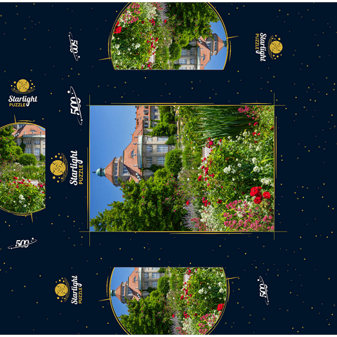 Botanical garden at the time of the rose blossom, Munich 500 Jigsaw Puzzle box 3D Modell