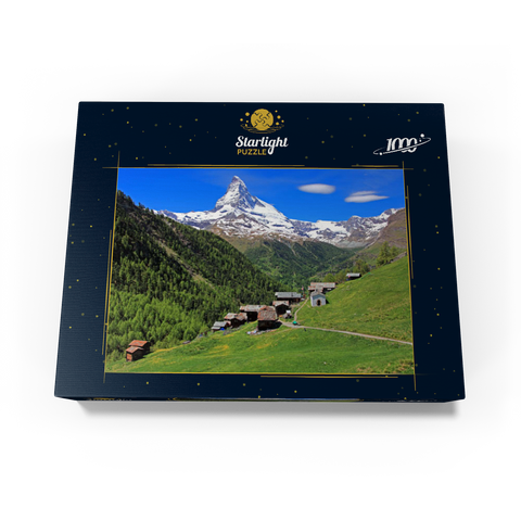 Hamlet Findeln against Matterhorn (4478m), Zermatt, Canton Valais, Switzerland 1000 Jigsaw Puzzle box view1