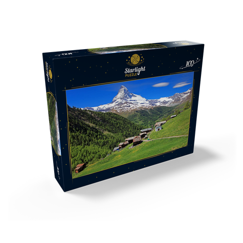Hamlet Findeln against Matterhorn (4478m), Zermatt, Canton Valais, Switzerland 100 Jigsaw Puzzle box view1