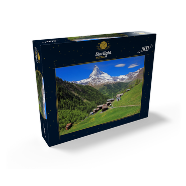 Hamlet Findeln against Matterhorn (4478m), Zermatt, Canton Valais, Switzerland 500 Jigsaw Puzzle box view1