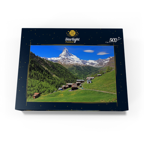 Hamlet Findeln against Matterhorn (4478m), Zermatt, Canton Valais, Switzerland 500 Jigsaw Puzzle box view1