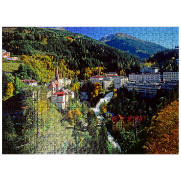 puzzleplate Gastein waterfall in Bad Gastein, Pongau, Salzburger Land, Austria 500 Jigsaw Puzzle