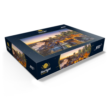 View from the Kaiserdom over the Neue Altstadt to the Römer with the Paulskirche on an evening in December 1000 Jigsaw Puzzle box view1