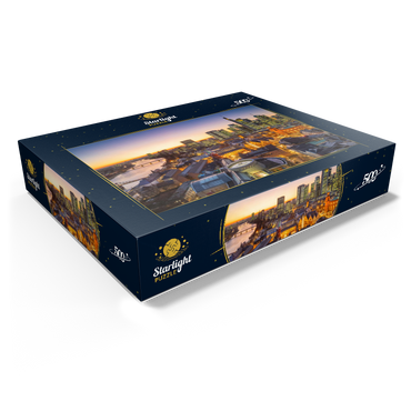 View from the Kaiserdom over the Neue Altstadt to the Römer with the Paulskirche on an evening in December 500 Jigsaw Puzzle box view1