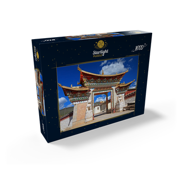 Western entrance gate to Ganden Songtsenling Monastery, Shangri-La City, China 1000 Jigsaw Puzzle box view1