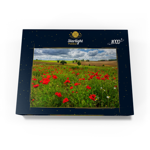 Poppy meadow near La Romieu 1000 Jigsaw Puzzle box view1