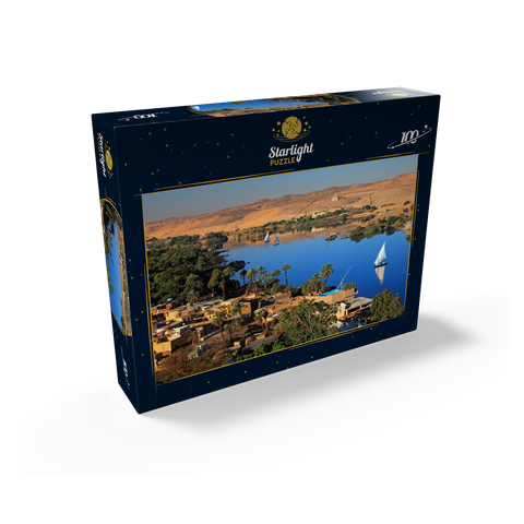 Nubian village on Elephantine Island overlooking the Nile, Aswan, Egypt 100 Jigsaw Puzzle box view1