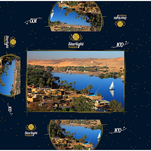 Nubian village on Elephantine Island overlooking the Nile, Aswan, Egypt 100 Jigsaw Puzzle box 3D Modell