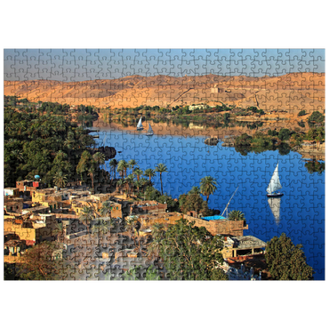 puzzleplate Nubian village on Elephantine Island overlooking the Nile, Aswan, Egypt 500 Jigsaw Puzzle
