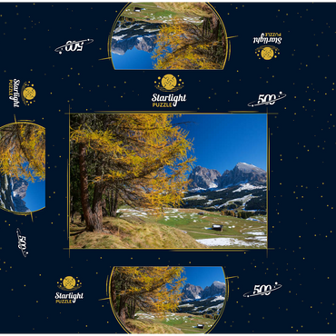 Autumn on the Alpe di Siusi (1700 - 2300m) against Sassolungo Group (3181m), Trentino-South Tyrol 500 Jigsaw Puzzle box 3D Modell